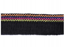 Borte mit Fransen Breite 45 mm schwarz