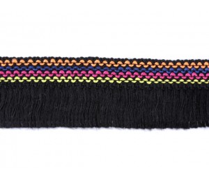 Borte mit Fransen Breite 45 mm schwarz