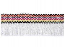 Borte mit Fransen Breite 45 mm weiß