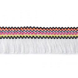 Borte mit Fransen Breite 45 mm weiß