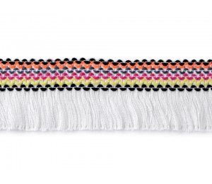 Borte mit Fransen Breite 45 mm weiß
