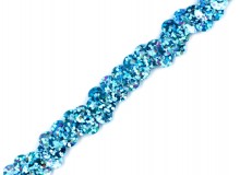 Paillettenborte türkis glitzer 10 mm elastisch