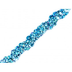 Paillettenborte türkis glitzer 10 mm elastisch