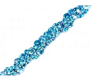 Paillettenborte türkis glitzer 10 mm elastisch