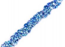 Paillettenborte eisblau glitzer 10 mm elastisch