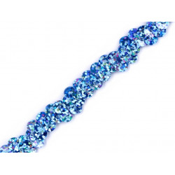 Paillettenborte eisblau glitzer 10 mm elastisch