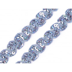 Paillettenborte Wellen 18mm flieder-grau fluoreszierend