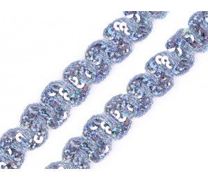 Paillettenborte Wellen 18mm flieder-grau fluoreszierend