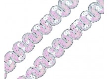 Paillettenborte Wellen 18mm weiß fluoreszierend