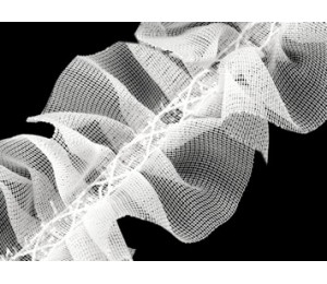 Rüschenborte 40mm breit - WEISS