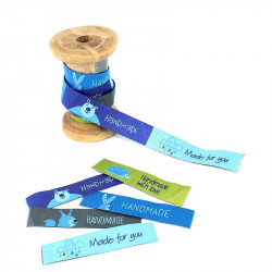 Webband "Handmade - Zauberwald" blau