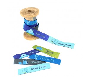 Webband "Handmade - Zauberwald" blau