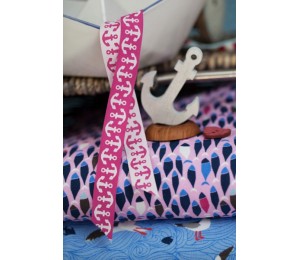 Webband Anker pink von Lila Lotta Farbenmix