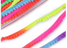 Bommelborte Farbverlauf neon bunt Breite 6 mm