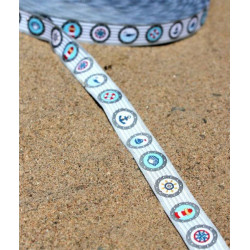 Webband Maritim Bullaugen grau Farbenmix