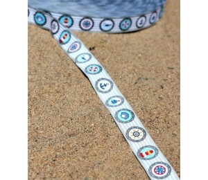 Webband Maritim Bullaugen grau Farbenmix