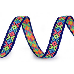 Webband ethno 10 mm neon blau