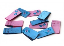 Webband Einnäher Libelle - rosa oder türkis