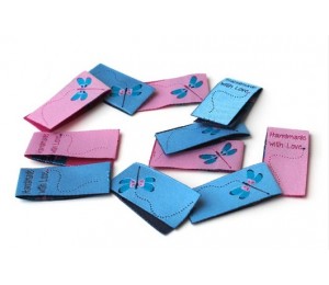 Webband Einnäher Libelle - rosa oder türkis