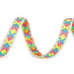 Webband ethno 10 mm neon creme