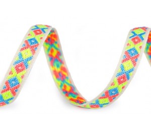 Webband ethno 10 mm neon creme