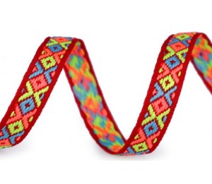 Webband ethno 10 mm neon rot