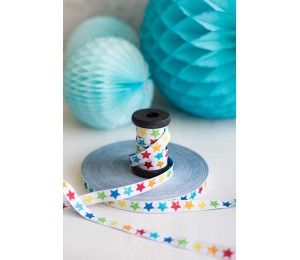 Webband Farbenmix Regenbogensterne Graziela