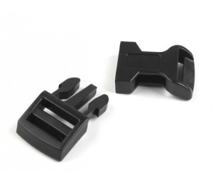 Steckschnalle schwarz - gebogen 25mm