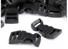 Steckschnalle schwarz - gebogen 15mm