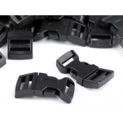 Steckschnalle schwarz - gebogen 15mm