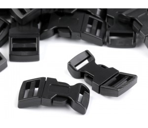Steckschnalle schwarz - gebogen 15mm