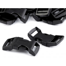 Steckschnalle schwarz - gebogen 25mm