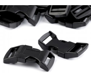Steckschnalle schwarz - gebogen 25mm