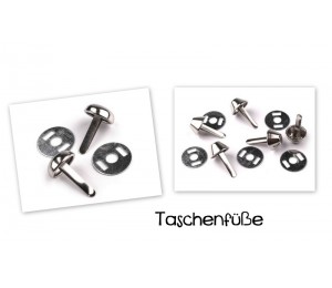 Taschenfüße silber - Kegel oder Rund
