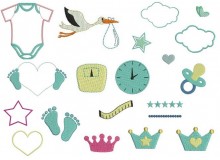 Stickserie - Willkommen Baby