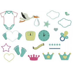 Stickserie - Willkommen Baby