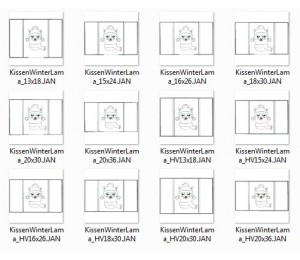 Stickdatei - ITH Kissen Winter Lama