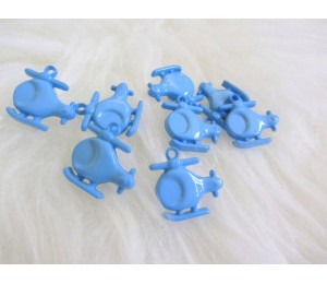 Knöpfe Hubschrauber - Helikopter hellblau