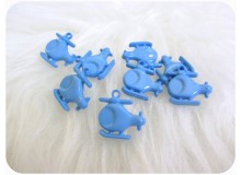 Knöpfe Hubschrauber - Helikopter hellblau