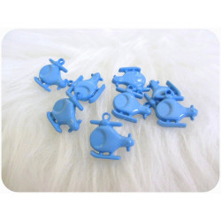 Knöpfe Hubschrauber - Helikopter hellblau