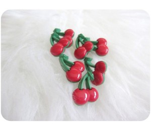 Knöpfe Kirschen - Kirsche rot grün