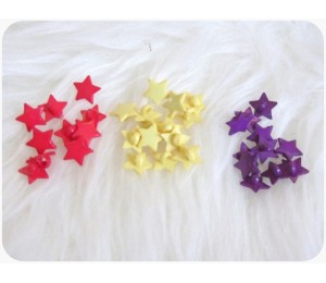 Knöpfe Sterne - Sternchen lila rot gelb