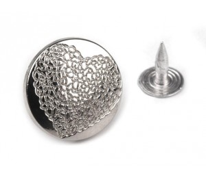 Jeansknopf Größe 28" Herz