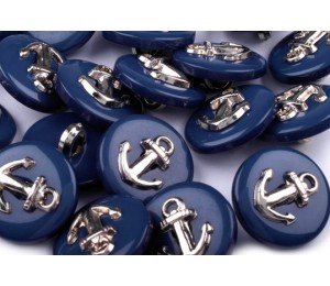 Knopf Anker - bau silber MARITIM