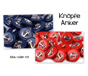 Knopf Anker - bau silber MARITIM