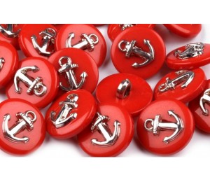 Knopf Anker - bau silber MARITIM