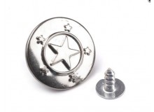 Jeansknopf Stern - silber 17mm