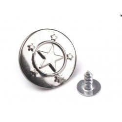 Jeansknopf Stern - silber 17mm