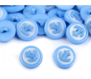 Knopf Anker - lime rosa hellblau rot