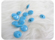 Retro Knöpfe - türkis gepunktet